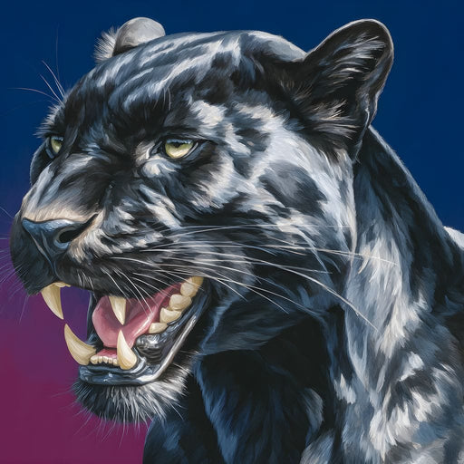 Midnight Panther Fury Surge Canvas Print