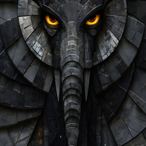 Obsidian Elephant Guardian Canvas Print