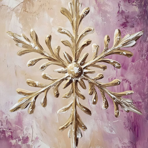 Golden Snowflake Abstract Glow Canvas Print