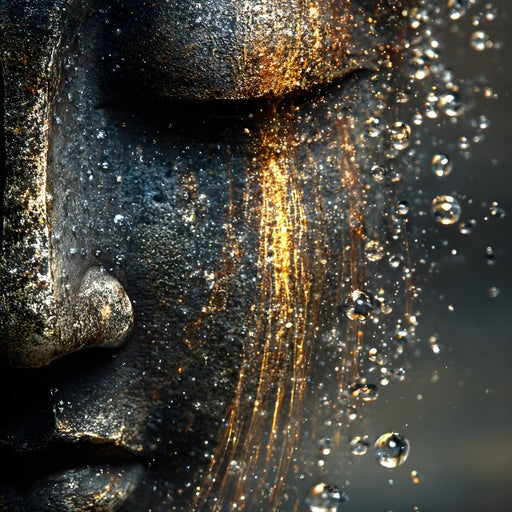 Golden Tranquil Buddha Flow Canvas Print
