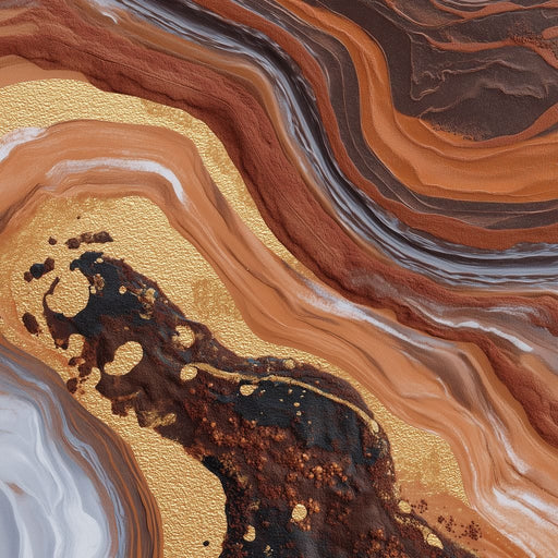 Gilded Canyon River Flow Canvas Print