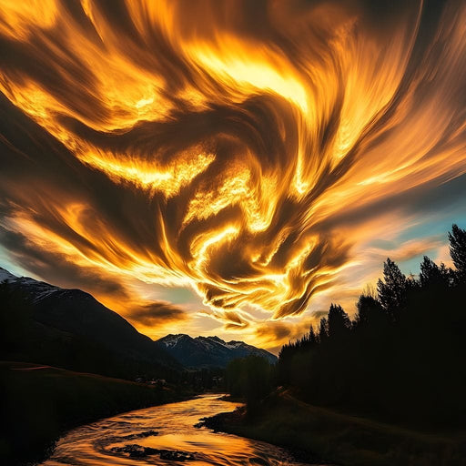 Golden Skies Over River Glow Canvas Print