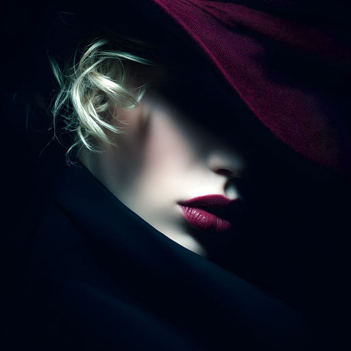 Noir Allure Under Silk Brim Canvas Print