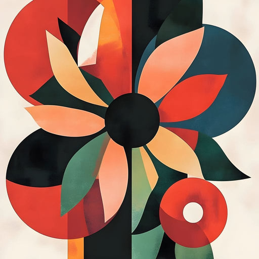 Abstract Floral Geometric Burst Canvas Print