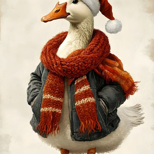 Festive Goose With Cozy Style Canvas Print