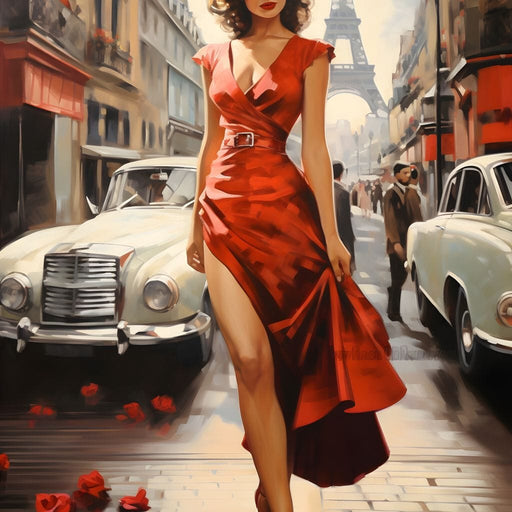 Glamour in the Streets of Paris Canvas Print