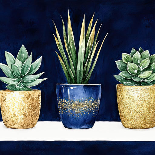 Pots of Verdant Harmony Canvas Print