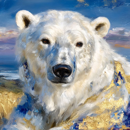 Golden Arctic Polar Bear Portrait - Neal Hackett Canvas Print