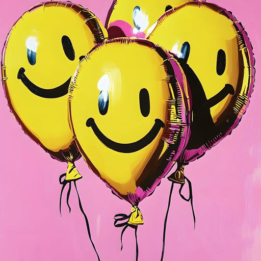 Four Smiley Balloons Canvas Print