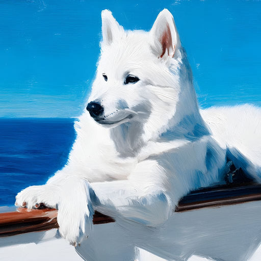 Oceanic Vista Canine Majesty Canvas Print