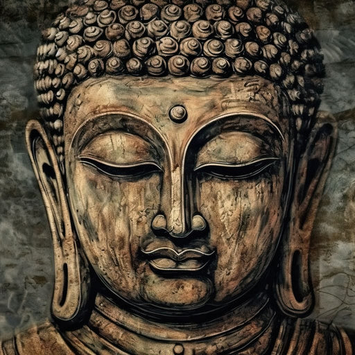 Saffron Buddha's Soulful Eyes Canvas Print