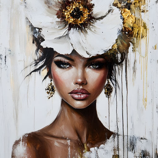 Golden Petal Elegance Canvas Print