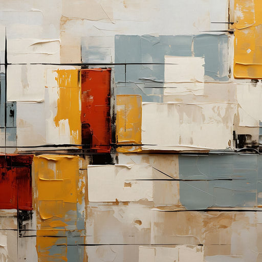 Abstract Ochre Geometry Fields Canvas Print