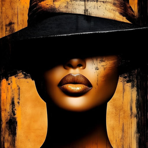 Golden Elegance Shadowed Mystery Canvas Print