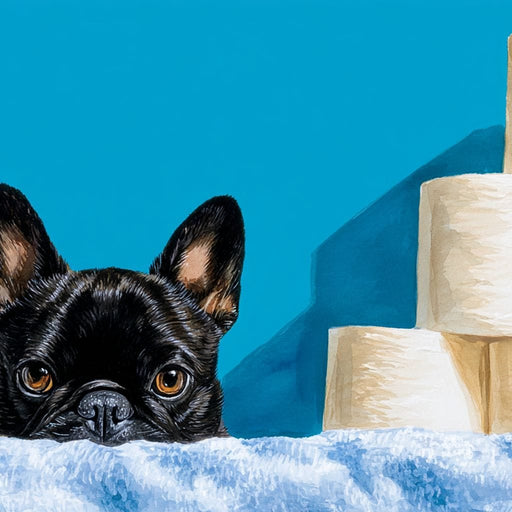 French Bulldog Bathroom Peek Canvas Print