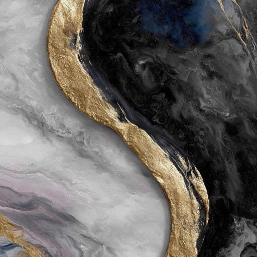 Gilded Moonstone Abstract Flow Canvas Print