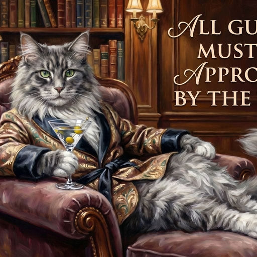 The Feline Gatekeeper Decides Canvas Print