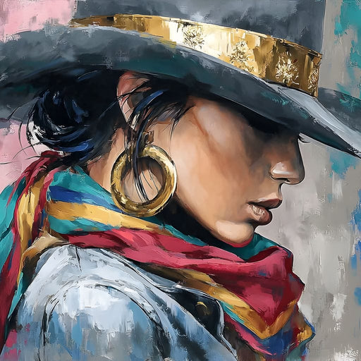 Golden Horizon Cowgirl Elegance Canvas Print
