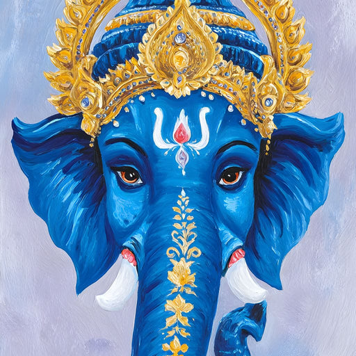 Ganesha Majesty Blue Elegance Canvas Print