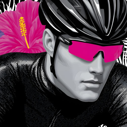 Tropical Cyclist Neon Momentum Canvas Print