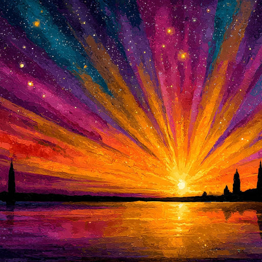 Vibrant Celestial Horizon Canvas Print