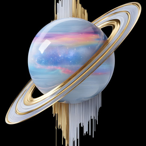 Cosmic Saturn Rings of Radiance Canvas Print