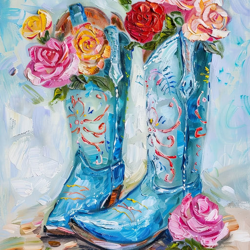 Floral Cowboy's Melodic Saga - Neal Hackett Canvas Print