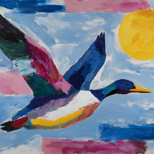 Sunlit Flight of Wild Duck Canvas Print