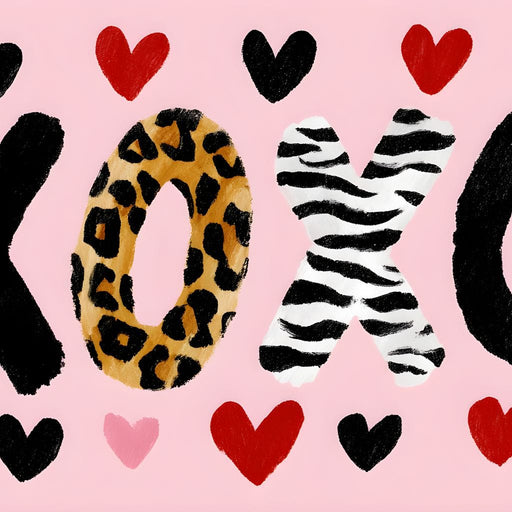 Wild Love XOXO Hearts Safari Style Canvas Print