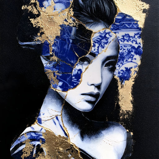 Fragile Beauty Mended With Gold Canvas Print