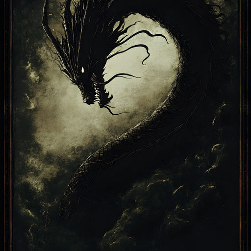 Dragon's Eternal Dance Shadows Canvas Print