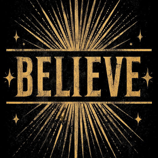 Golden Believe Starburst Canvas Print