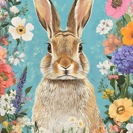 Charming Bunny Among Blossoms Canvas Print