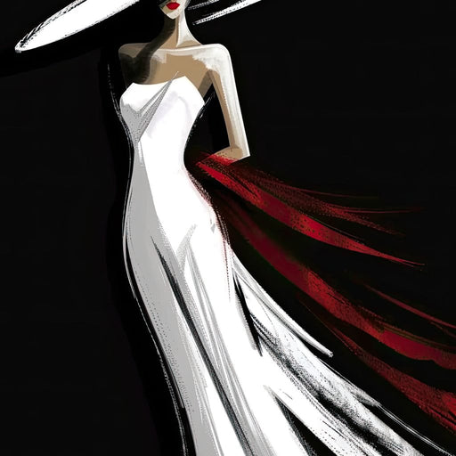 The White Dress - Elegant Silhouette Canvas Print
