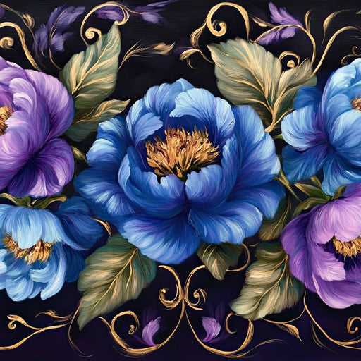 Midnight Floral Symphony Canvas Print