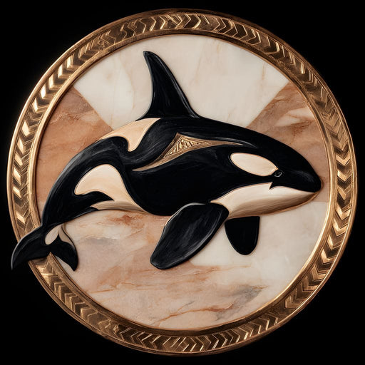 Orca Medallion Marble Glow Canvas Print