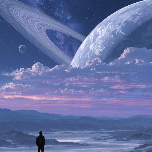 Stargazer Under Ringed World Canvas Print