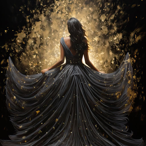 Ethereal Flight in Sparkling Gown Canvas Print