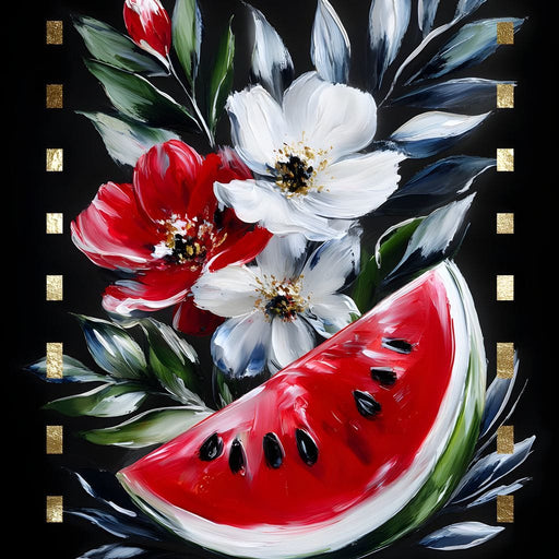 Summer Floral Watermelon Delight Canvas Print