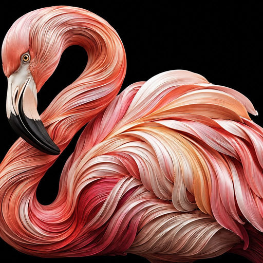 Silk Strand Flamingo Curve - TooplesArt Canvas Print