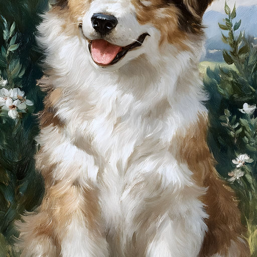 Puppy Smile In Garden Bliss Canvas Print