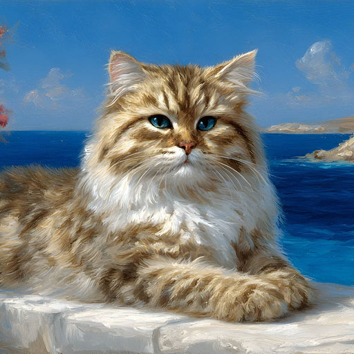 Mediterranean Feline Daydream Canvas Print