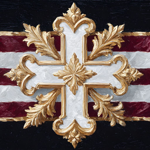 Baroque Gold Cross Majesty Canvas Print