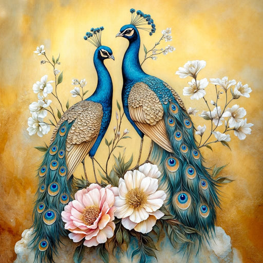 Peacock Serenade - TooplesArt Canvas Print