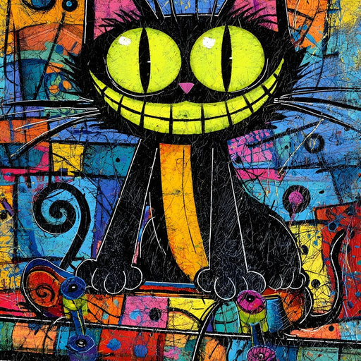 Neon Grin Alley Cat Pop Canvas Print