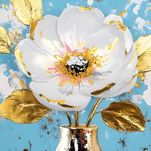 Golden Petal Elegance Blooms Canvas Print