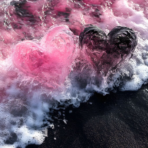 Rose Quartz Hearts Tide Canvas Print