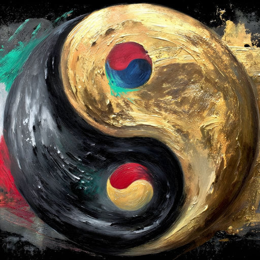 Golden Yin Yang Energy Balance Canvas Print