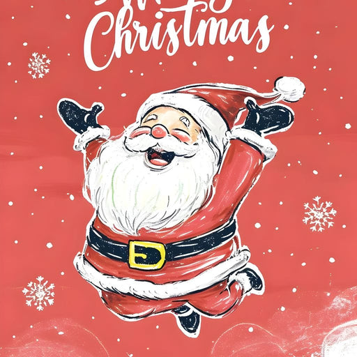 Joyful Santa Snowfall Holiday Canvas Print