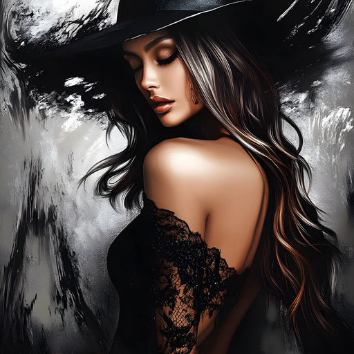 Noir Elegance Shadowscape Canvas Print